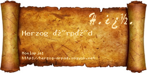 Herzog Árpád névjegykártya